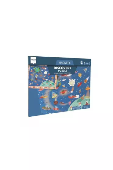 Puzzle magnetyczne i gra 2w1 Kosmos Scratch