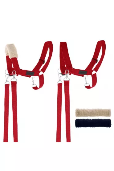 Kantar dla Hobby Horse wodze + futerka czerwony Skippi