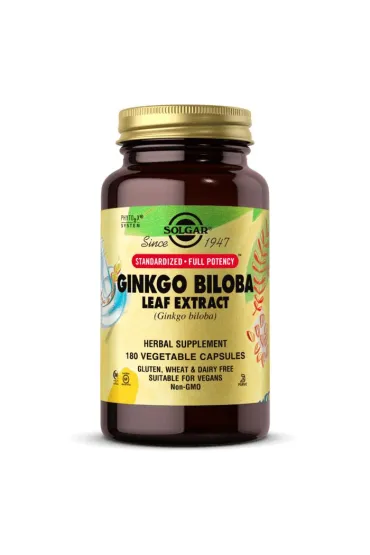 Solgar Ginkgo Biloba Leaf Extract - Ginko Biloba wyci�g z li�ci mi�orz�bu japo�skiego Suplement diety 180 kaps.