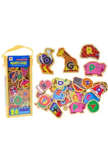Zestaw magnesy drewniane LeanToys