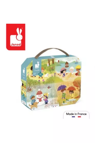 Puzzle w walizce Pory roku 4+ Janod