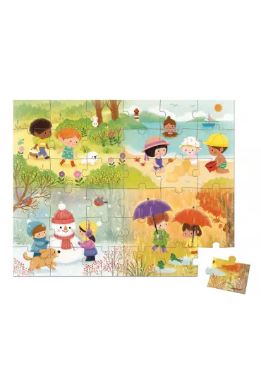 Puzzle w walizce Pory roku 4+ Janod