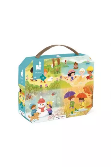Puzzle w walizce Pory roku 4+ Janod