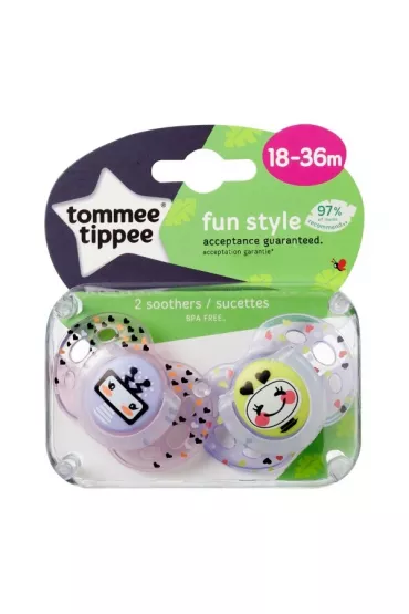 Tommee Tippee Fun Style Smoczek uspokajajcy 18-36m Girl 2 szt.