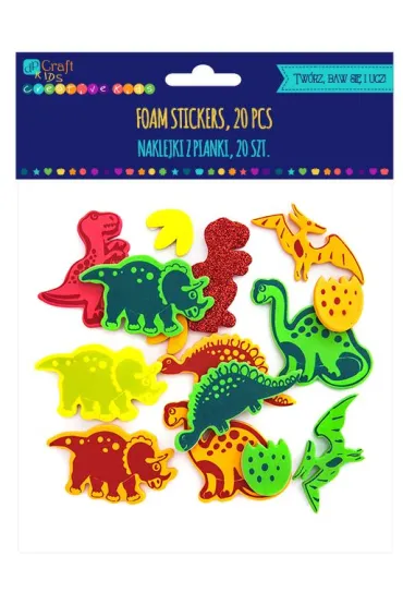 Dalprint Naklejki z pianki Dinozaury 20 szt.