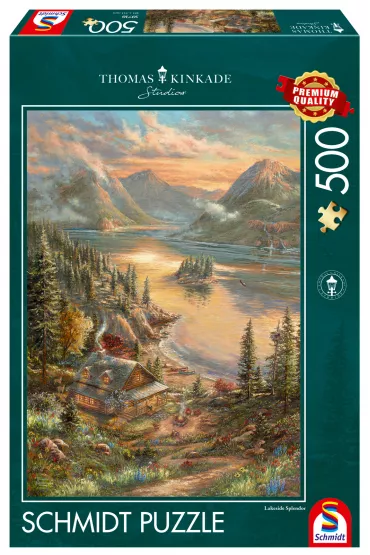 Puzzle 500 el. PQ Thomas Kinkade nad jeziorem Schmidt - Thomas  Kinkade