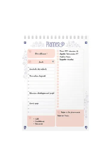 Oxford Planer dzienny A5 Floral 70 kartek