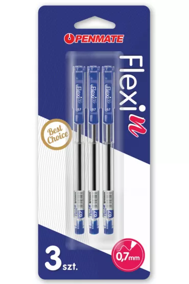 Penmate D�ugopis Flexi N niebieski 3 szt.