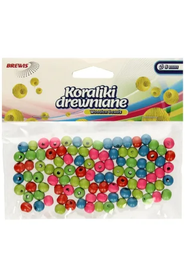 Koraliki drewniane 8 mm neonowe Brewis
