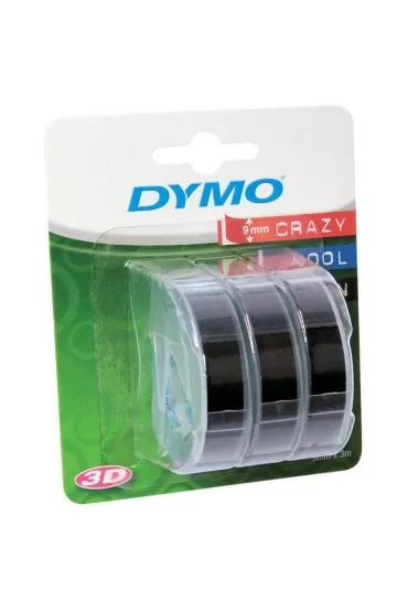 Ta�ma Dymo 3D 9mm x 3m czarna 3 sztuki blister s0847730