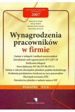 Wynagrodzenia pracownik�w w firmie - Duda Katarzyna, Bobak Alicja, Bieliczy�ska Monika, Boruch Marcelina - Alicja Bobak, Katarzyna Duda, Marcelina Boruch, Monika Bieliczy�ska