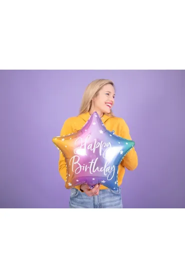 PartyDeco Balon foliowy Happy Birthday 40cm