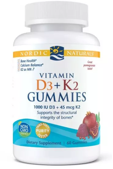 Nordic Naturals Vitamin D3 + K2 Gummies Suplement diety 60 szt.