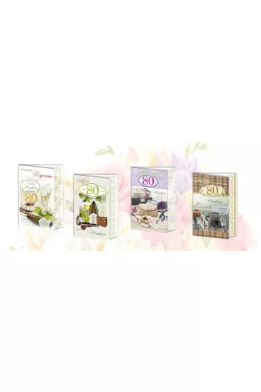 Top Graphic Karnet B6 brokat z marginesem Urodziny 80 10 szt.