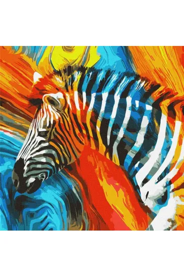 Ideyka Malowanie po numerach - Kolorowa zebra 50x50cm