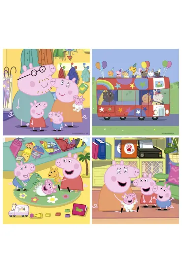 Puzzle 4w1 �winka Peppa walizka 113788 Educa