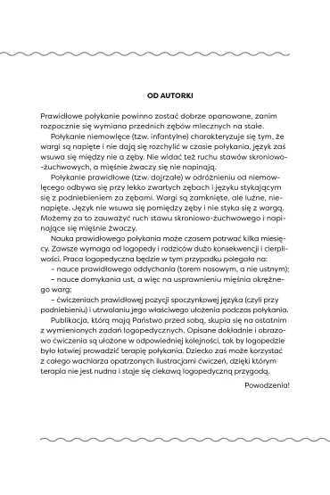 �wiczenia pionizacyjne j�zyka do terapii infantylnego sposobu po�ykania - Anna  Miechowska