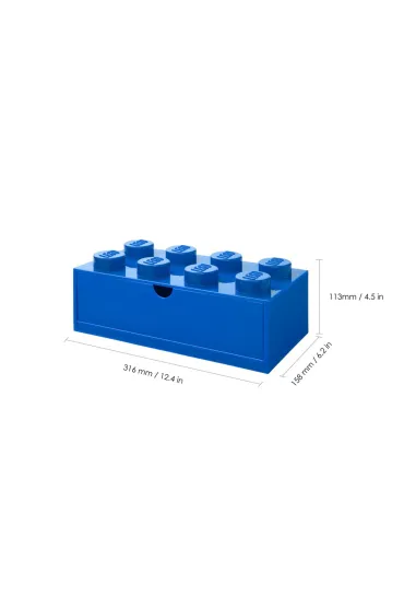 Szufladka na biurko klocek LEGO Brick 8 Niebieska