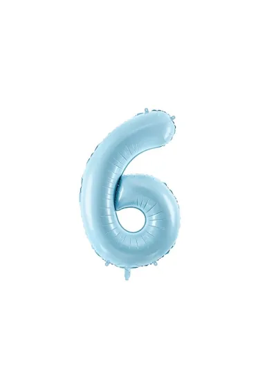 PartyDeco Balon foliowy 6 jasny niebieski 86cm