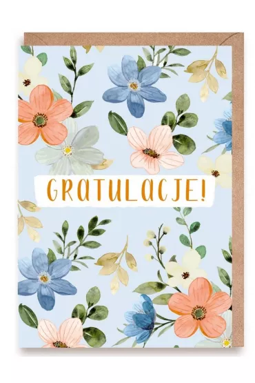 Cardie Kartka okoliczno�ciowa Gratulacje kwiaty