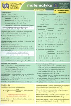 Podręczne tablice szkolne GIM Matematyka 1 Arytmetyka Algebra Statystyka
