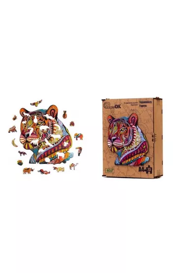 Puzzle drewniane eko 73 el. Tajemniczy tygrys A4 PuzzleOK