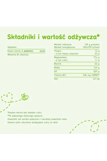 BoboVita Porcja Zb� Kaszka bezmleczna manna po 4 miesi�cu 170 g