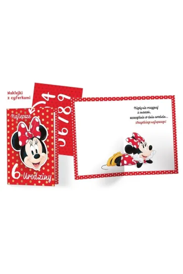 Kukartka Karnet B6 DSK-021 Urodziny Myszka Minnie (wymienne cyfry)