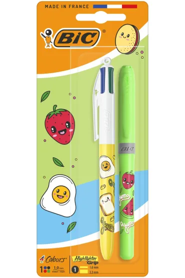 D�ugopis 4 Colors Kawaii mix+zakre�lacz orange BIC