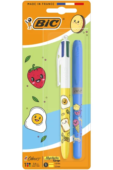 D�ugopis 4 Colors Kawaii mix+zakre�lacz orange BIC