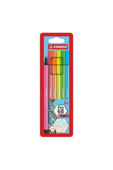Stabilo Flamaster Pen 68 neon etui 6 kolor�w