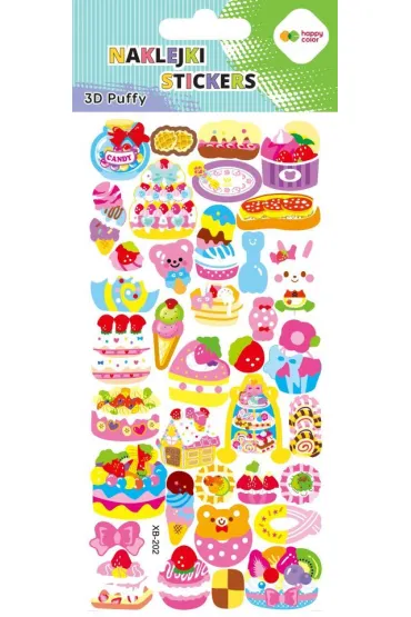 Happy Color Naklejki 3D PUFFY-Funny Sweets 9.5x22 cm
