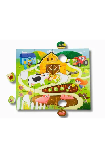 Na wsi. Pierwsze puzzle + figurki. Kapitan Nauka Edgard - Anna Zaj�c