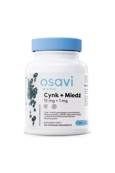 Osavi Cynk + Mied� 15 mg + 1 mg - suplement diety 120 kaps.