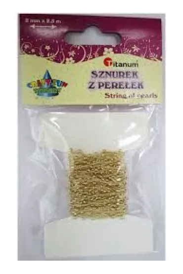 Titanum Sznurek koralik�w 2mm/2,5m.z�ote 16199D *