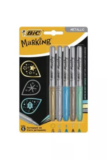 Bic Marker Marking Metallic Ink 5 szt.