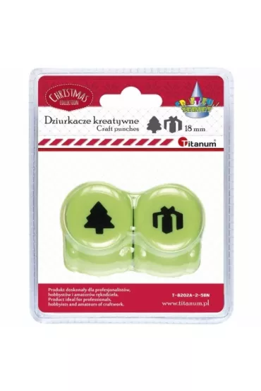 Titanum Zestaw dziurkaczy Choinka i Prezent 18 mm