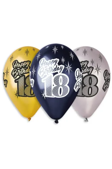 Godan Balony Premium Happy Birthday 18 metaliczne