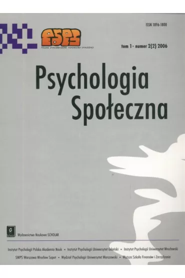 Psychologia spo�eczna  2(2) 2006 - Maria Lewicka