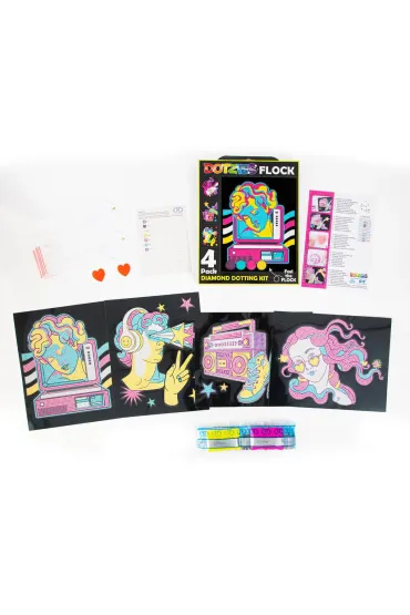 Diamond Dotz Haft diamentowy - Adults Flocked Neon Retro Classic 4pack