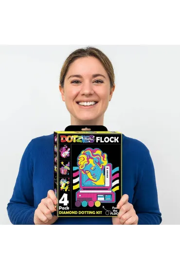 Diamond Dotz Haft diamentowy - Adults Flocked Neon Retro Classic 4pack