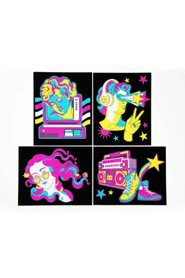 Diamond Dotz Haft diamentowy - Adults Flocked Neon Retro Classic 4pack