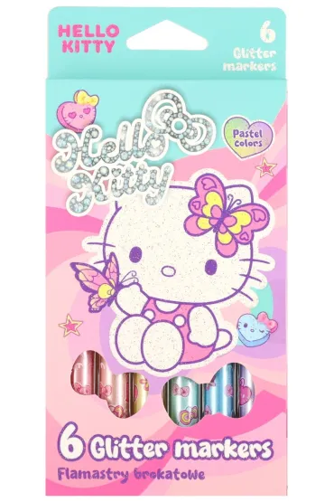 Pisaki brokatowe 6kol pastel spieralne Hello Kitty CoolPack PATIO  10263PTR