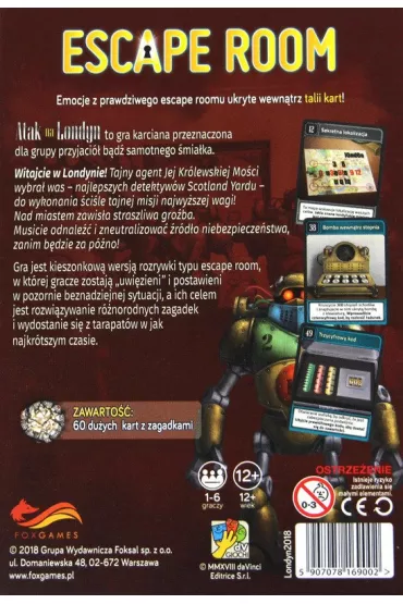 Gra Escape Room Atak na Londyn wyd.II FoxGames - Martino Chiacchiera, Silvano Sorrentino