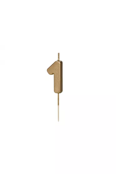 PartyDeco �wieczka urodzinowa 1 z�ota 4.5cm