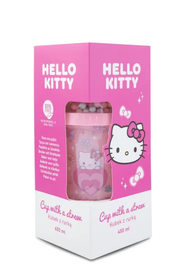 Patio Kubek z rurk� 450ml Hello Kitty Light Pink
