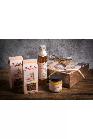 Green Touch Kosz prezentowy z naturalnymi przetworami i herbat 645 g