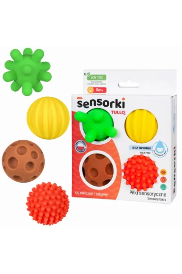 Sensorki Tullo Pi�ki sensoryczne 4 szt. bez dziurki