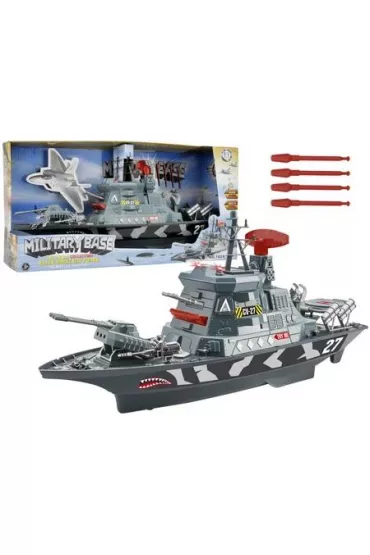 Statek wojskowy Militarny �wiat�a d�wi�ki LeanToys