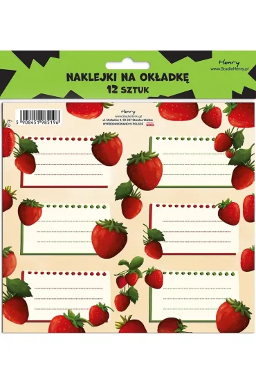 Henry Naklejki na ok�adk� - Truskawka 12 szt.